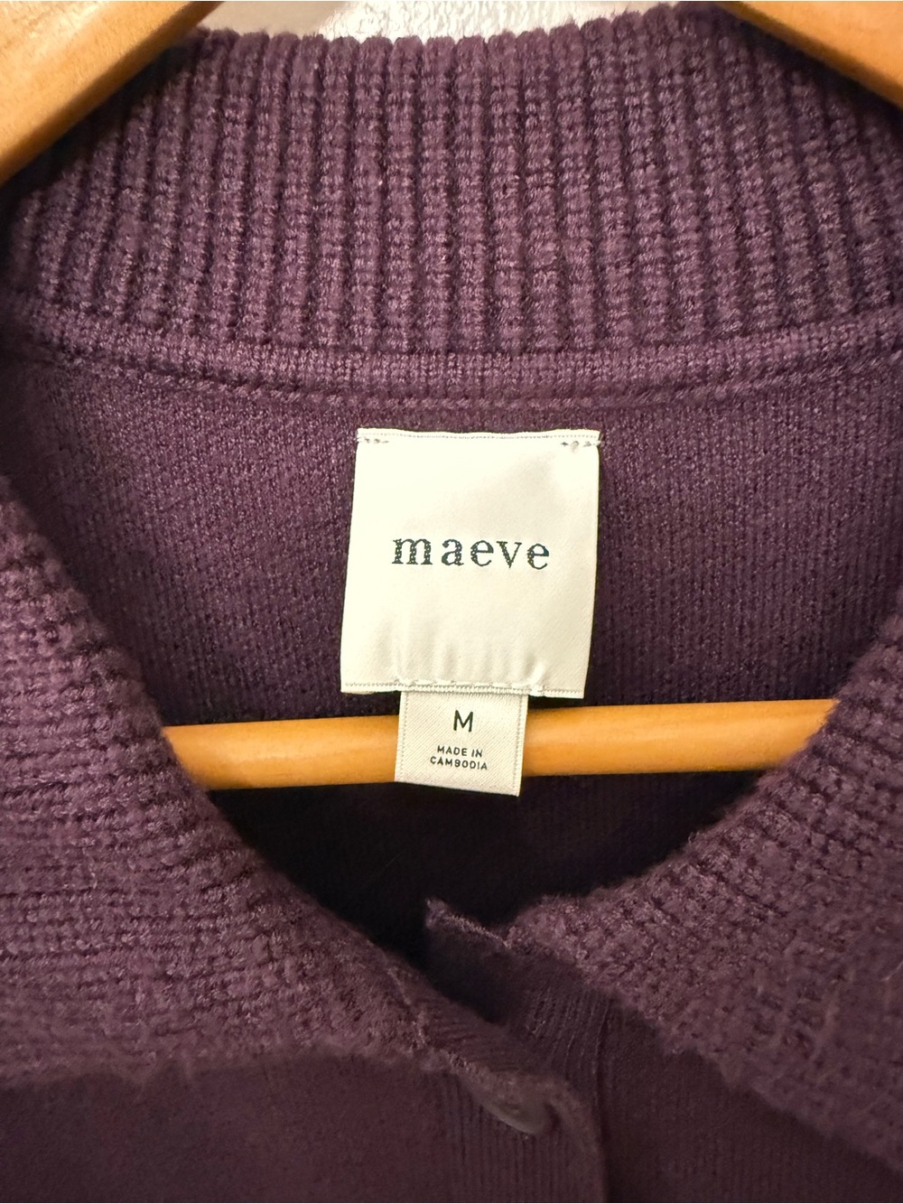 Maeve Purple Kinsley Short Sleeve Knit Cardigan Size Medium - Picture 2 of 6